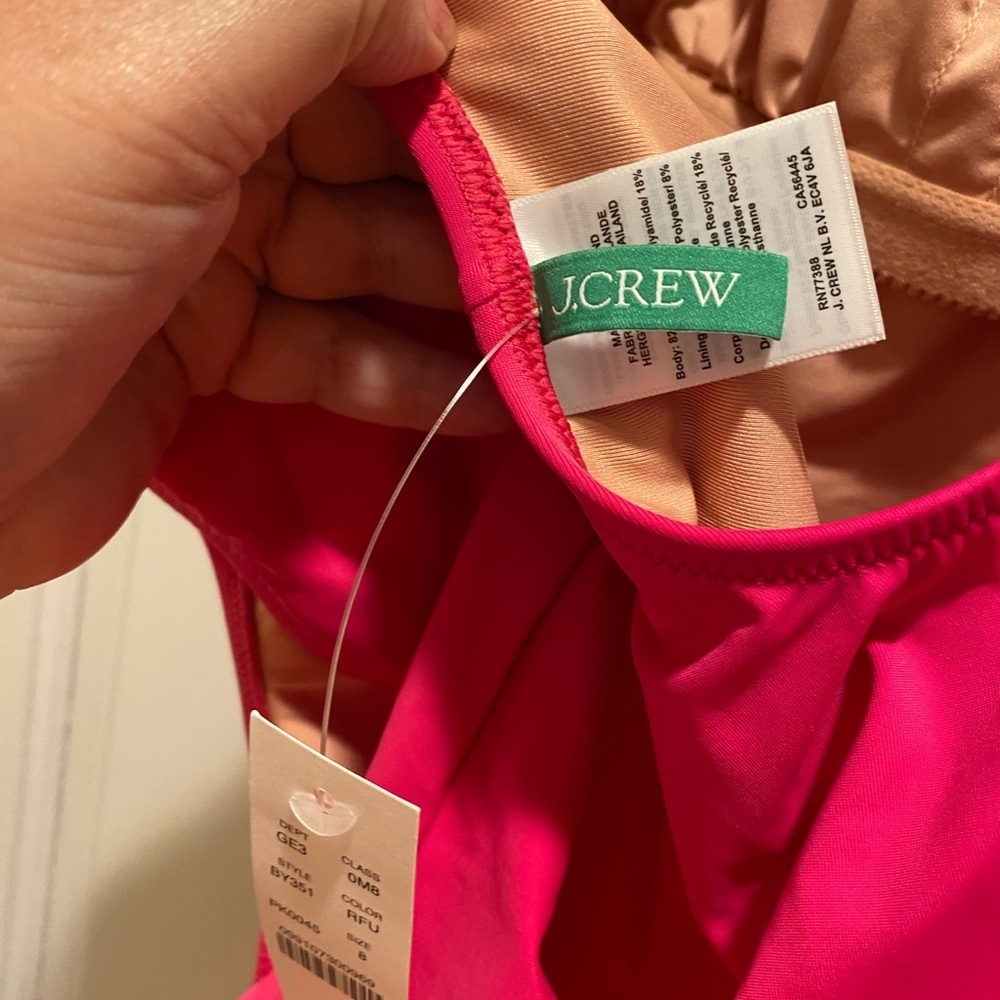 J.Crew Vibrant Pink One-Piece Swimsuit - Picture 3 of 3